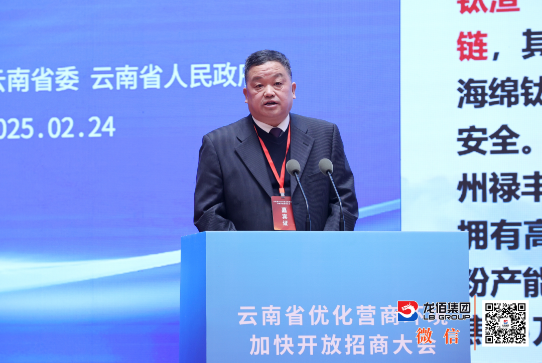 龙佰集团荣获云南省产业投资突出贡献企业 董事长和奔流作典型发言