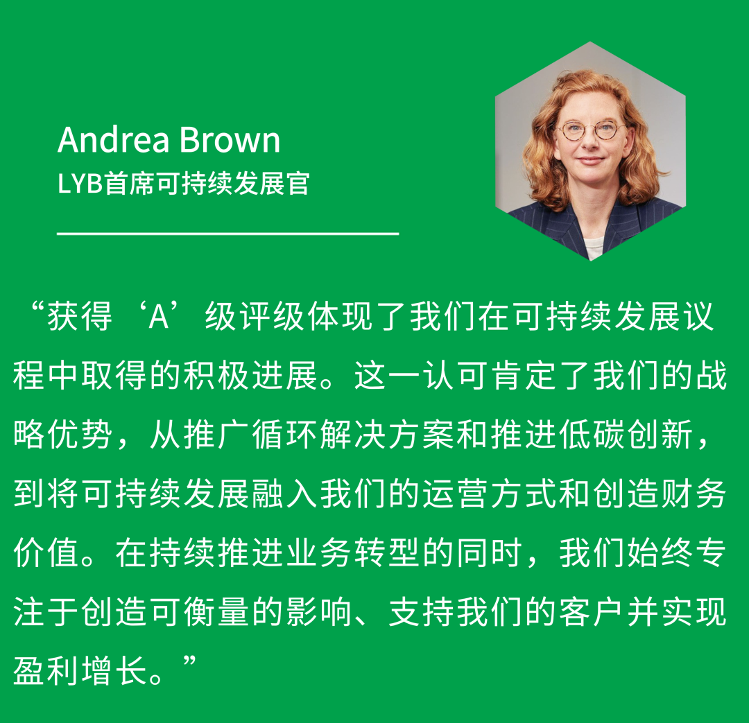 LYB CDP气候变化评级升至“A”级，强化ESG领导力