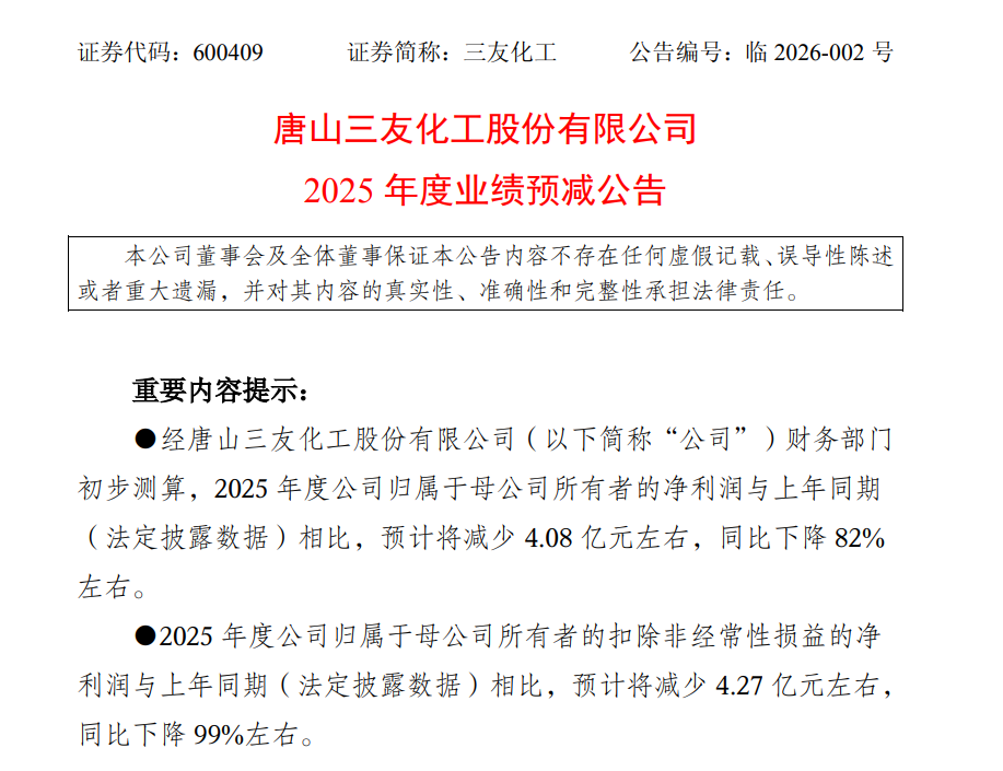 【视点】纯碱失守 有机硅独秀 唐山三友净利暴跌82%！有机硅能撑起2026年翻盘局吗？