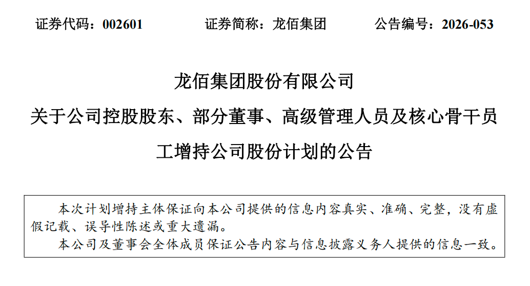 许冉一人出3000万！龙佰集团4500万增持计划落地